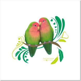 Peach Faced Love Birds Posters and Art